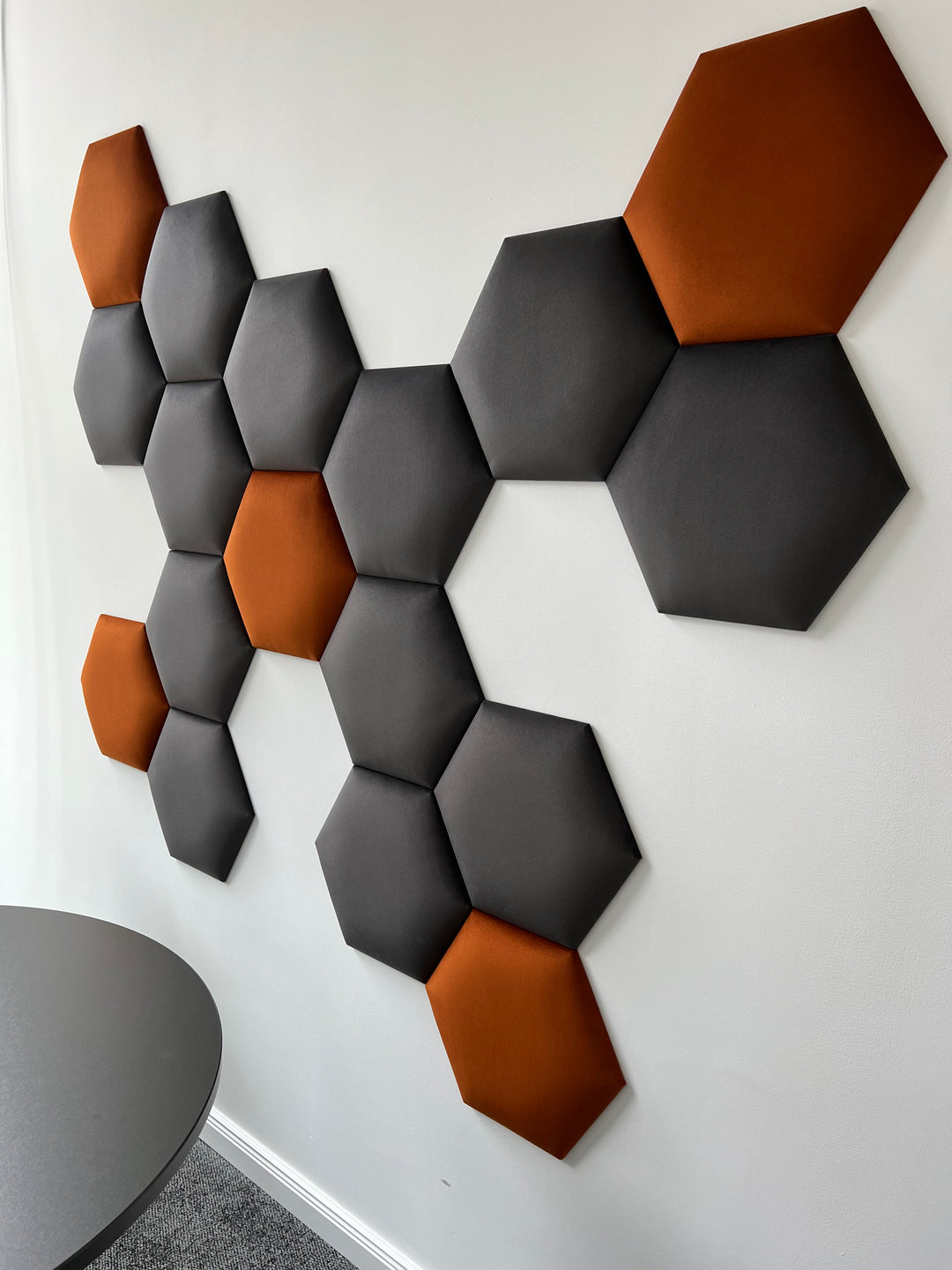 Akustikpaneel Set Office Gewerbe - Hexagon Sechseck Napoli Exklusiv Velours 30cm Durchmesser